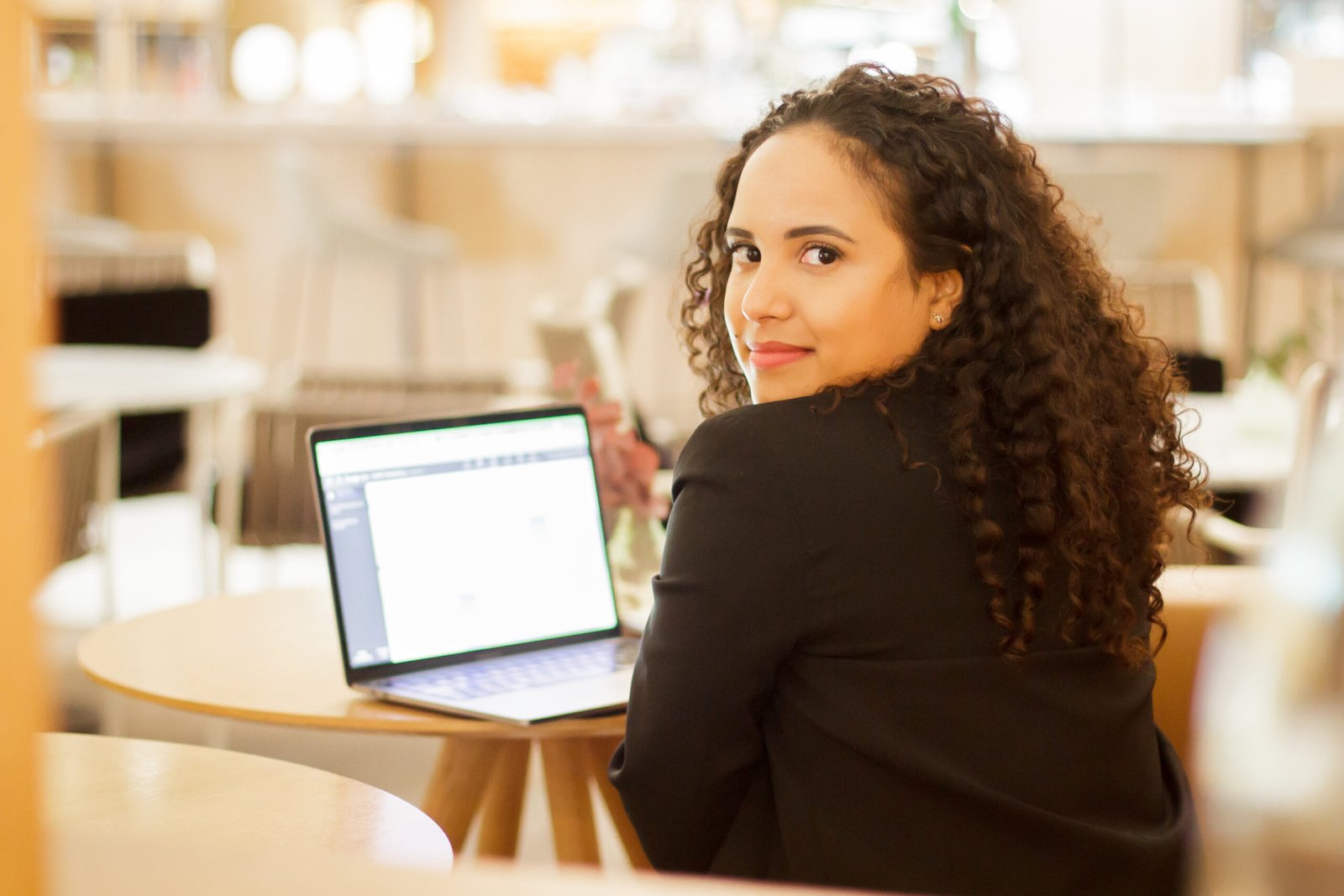 Entrepreneur on her computer